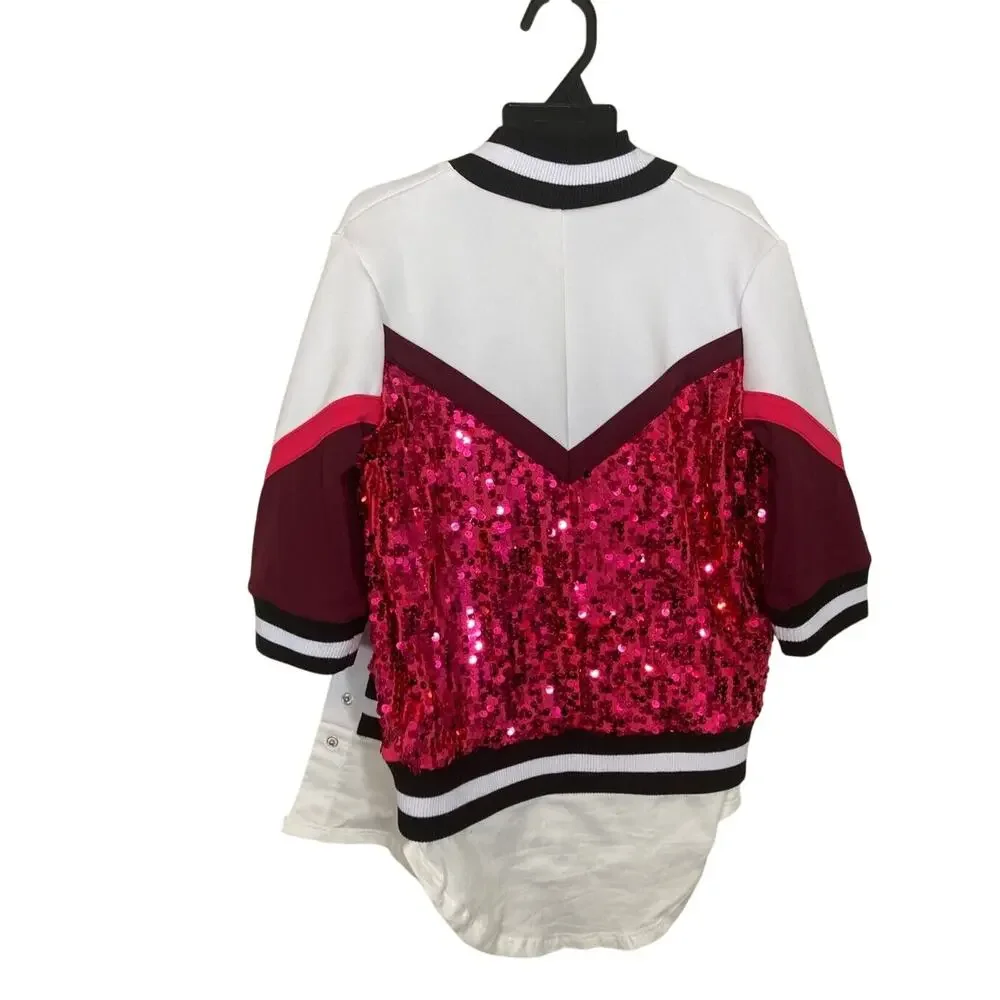Weisman Girls Embezzled Sparkly Pink Track Dance Moms Barbie Dance Suit
